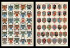 Royal and imperial coat of arms 2 Antique lithograph prints...Larousse 1897