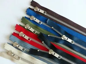 YKK Metal Silver Teeth Open Ended Zip - Choice of Colour and Length. - Picture 1 of 10