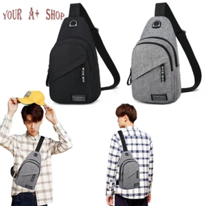 Herren Damen Sling Bag Brust Bauchtaschen Cross Body Reise Schulter Rucksack NEU - Bild 1 von 43
