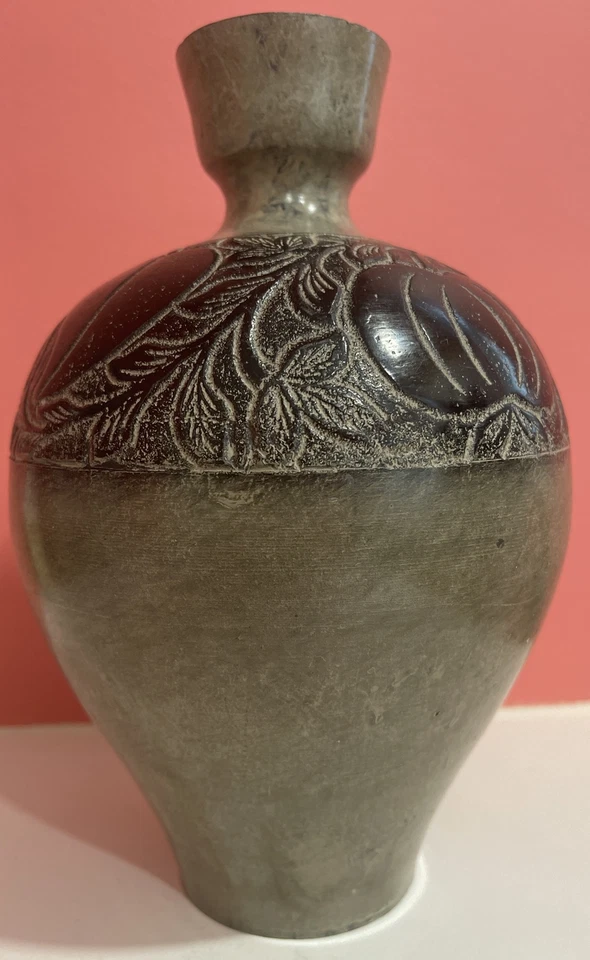 Antigua maceta redonda de latón india con base de agua original floral fina Foto 1 de 4