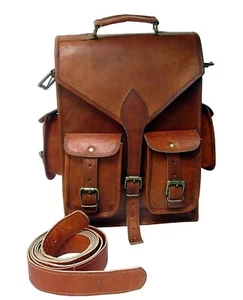 Zaino in pelle tracolla borsa vintage originale zaino laptop uomo b... - Foto 1 di 6