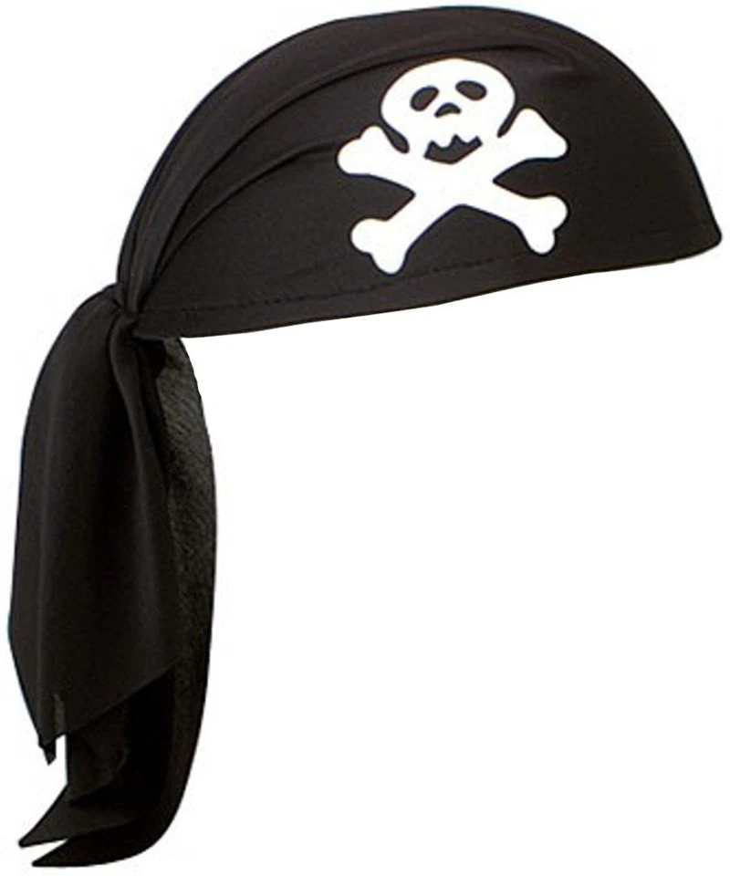 Pañuelo pirata calavera y huesos cruzados disfraz de Halloween sombrero, para adulto, negro con... Foto 1 de 1