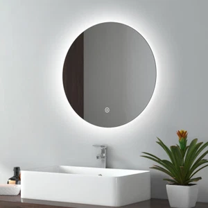 Badspiegel Wandspiegel Rund LED mit Touch Dekospiegel Loft Spiegel 50/70/80 cm - Bild 1 von 16
