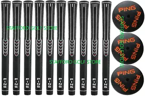Ping ID-8 Golf Grips Black/Orange Cap .600" Ribbed Oversize +1/16" Lot of 10 - Picture 1 of 3