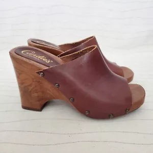 Sandalias de cuña originales Candies para mujer tacón deslizables cuero marrón talla 8 - Imagen 1 de 12