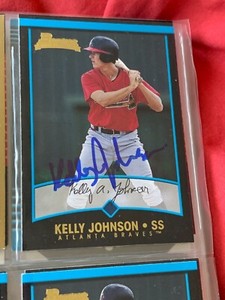 KELLY JOHNSON AUTOGRAPHED SIGNED 2001 BOWMAN CARD ATLANTA BRAVES COA