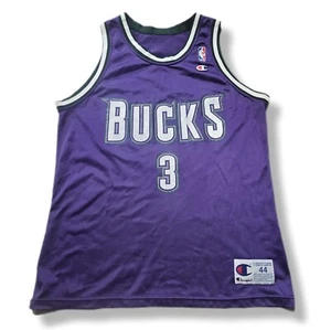 Ken Norman Milwaukee Bucks NBA Champion Jersey Mens Size 44 Purple #3 RARE - Picture 1 of 4