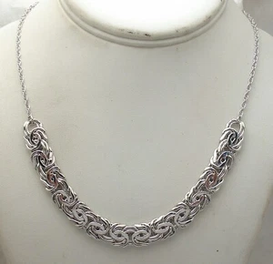 Bold Shiny Byzantine Twisted Rope Chain Necklace Anti-tarnish Real 925 Silver - Picture 1 of 4