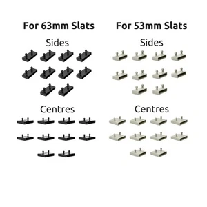 Bed Slat Holders 50-53mm 60-63mm Caps Fixings 2 Pins Sides Centre Ends Middle  - Picture 1 of 7
