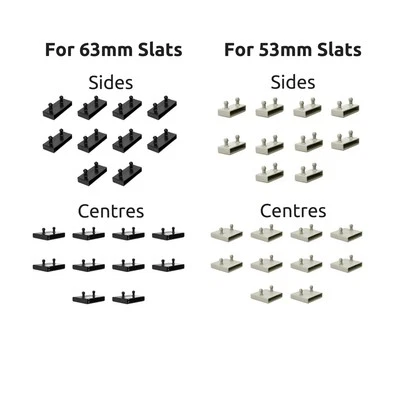 Bed Slat Holders for Metal Tubular Bed Frames - 53mm or 63mm - Sides and Centres - Image 1 of 4