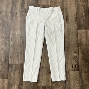 Banana Republic Avery Dress Cropped Pants Women’s Size 4 White Striped - Picture 1 of 10