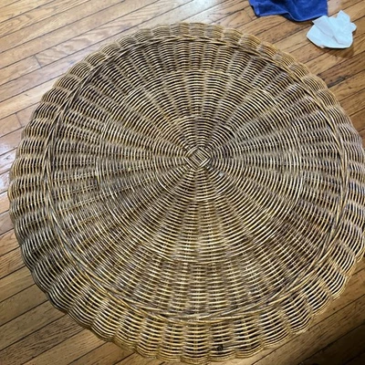 Vintage Woven Mushroom Table - Image 1 of 4