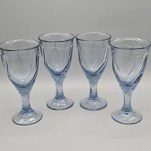 4er Set Vintage Noritake Sweet Swirl hellblau Weingläser - Bild 1 von 8