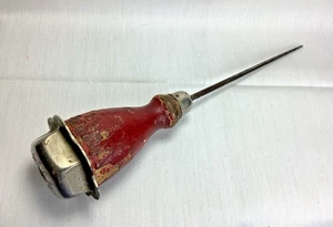 Nachlass antiker roter Holzgriff 8" Eispickel mit Metall Eisbrecher Kappe X72 - Bild 1 von 8