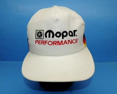VTG MOPAR PERFORMANCE WHITE RACING 3 STRIPE HAT MESH REAL MOPAR COLLECTION USA! - Image 1 of 4