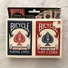 Bicycle Rider Back Playing Cards 2 Deck Set Red Blue Cincinnati Ohio New Sealed