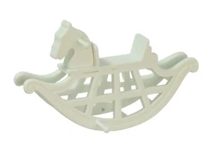 Dolls House Rocking Horse JBM Miniature Nursery Furniture Baby Toy 1:12 Blue - Picture 1 of 8