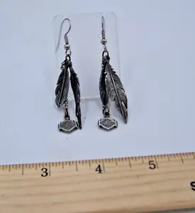 Harley-Davidson Feather Dangle earrings - Picture 1 of 2