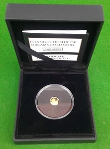 TITANIC “THE SHIP OF DREAMS” GOLD COIN - 1/25 CROWN - LONDON MINT - 101/9999. - Picture 1 of 11