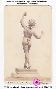 SCULPTURE, OEUVRE D'ART, ITALIE, LE FAUNE DE POMPÉI, CDV ALBUMINÉE -DD30 - Imagen 1 de 2
