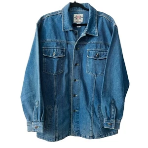 Vintage Denim Chore Coat Work Jacket Mens Size XL Blue Unlined Med Wash Heavy - Picture 1 of 13