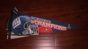 NEW YORK GIANTS SUPERBOWL XLVI CHAMPIONS PREMIUM FELT PENNANT - 4 TIME - Picture 1 of 1