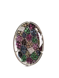 Rarities Sterling Silver Multi Sapphire, Gemstone Animal See-Through Ring Size 6 - Picture 1 of 9