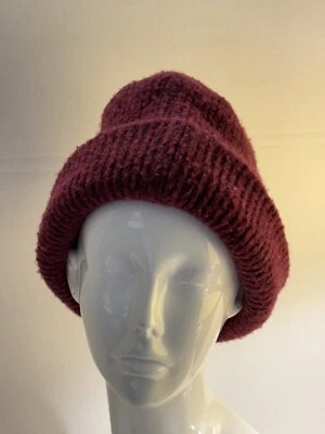 Gorra gorra Harley of Scotland de lana de vino tinto con puños RARA corona forrada unisex Foto 1 de 4