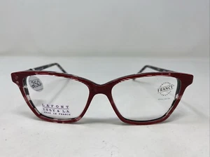 LAFONT ISSY & LA France GUSTO 6099 51-14-137 Red Stripe Eyeglasses Frame &H35 - Picture 1 of 8