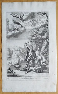 Abraham Ismael - Large Engraving English Bible - 1701 - Picture 1 of 2