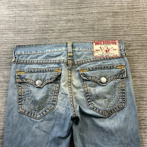 True Religion Jeans Mens 36x34 Ricky Super T Thick Stitch USA Made Distressed - Picture 1 of 14