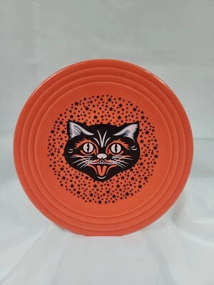 Plato de almuerzo Fiesta Ware Halloween gato negro nuevo con etiquetas Foto 1 de 4
