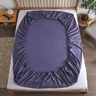 Fitted Sheet with Elastic Band Solid Color Anti-slip Adjustable Mattress Cover