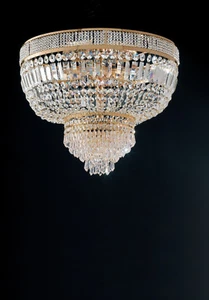Plafoniera classica oro con cristalli 6 luci LGT Praga pl6 D.55cm - Imagen 1 de 1