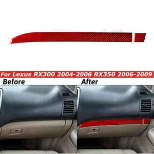 Red Carbon Fiber Dashboard Glove Box Panel Strip Cover Trim For LEXUS RX330 350 - Imagen 1 de 12