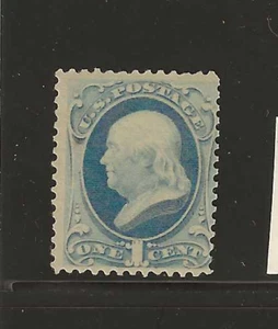 US Scott #182 mint hinged, og, 1c ultra Franklin 1879 soft paper bank note, f/vf - Picture 1 of 2