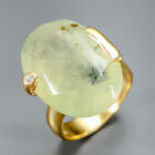 Natural 23 ct Not Enhanced Prehnite Ring 925 Sterling Silver Size 8.5 /R332691