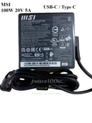 Original MSI 20V 5A 100W USB-C Charger A21-100P1A Type C Laptop AC Adapter - Image 1 of 4