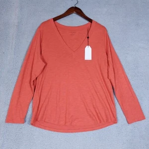 Universal Standard Tunic Top Women's Medium Coral Long Sleeve V-Neck Flowy NWT - Picture 1 of 12