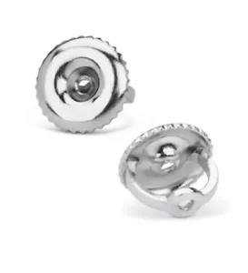 14k White Gold Replacement 1 Pair Screw Back for Stud Earrings Top Quality Backs - Picture 1 of 5