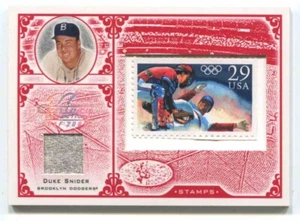 2005 LEAF CENTURY STAMP OLYMPIC RELIC #51 DUKE SNIDER DODGERS 43/92 - Picture 1 of 4