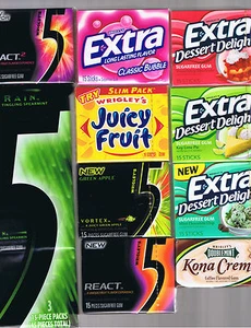 WRIGLEY'S EXTRA DESSERT DELIGHTS SUGARFREE GUM 5 REACT Now Collector Packs - Picture 1 of 10