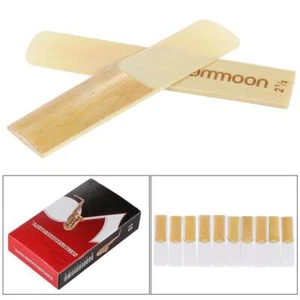 ammoon 10-pack Pieces Strength 2.5 Bamboo Reeds for Eb Alto Saxophone Sax T4S9 - Picture 1 of 6
