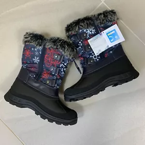 Dream Pairs Stivali da Neve Invernali Impermeabili per Bambini Taglia 5 KSNOW Navy/Rosso - Foto 1 di 9