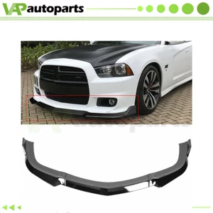 For 2011-2014 Dodge Charger 3x Front Bumper Lip Spoiler Gloss Black - Picture 1 of 3