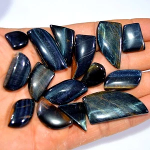 15 Pcs 251 Cts Natural Black Tiger Eye Loose Gemstone Lot 35x16 21x14 mm #14786 - Picture 1 of 6