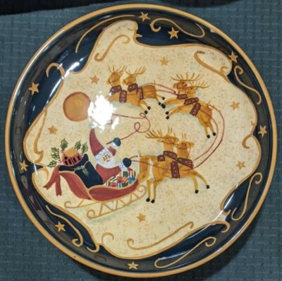 LANG THE NIGHT BEFORE CHRISTMAS Susan Winget Pastel Pedestal Galleta Plato Compota Foto 1 de 4