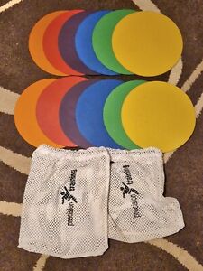12 Colourful Precision Training Rubber Sequencing Discs With Storage Bags