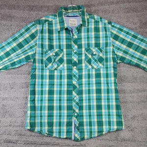 PD&C Herren Large Hemd Langarm Knopfleiste grün blau gelb kariert - Bild 1 von 12