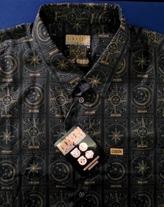 NWT Dixxon Flannel The Card Shirt Mens 5XL  Black Short Sleeve Party Tarot Card - Picture 1 of 10